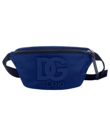 Boys Navy Blue Logo-Embossed Belt Bag