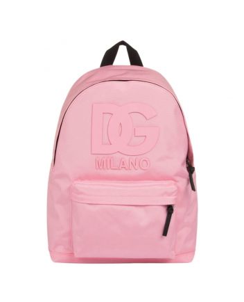 Girls Pink Canvas Logo-Backpack (41cm)