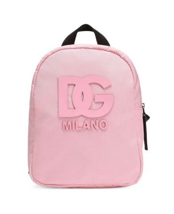 Girls Pink Logo-Embossed Backpack (23cm)
