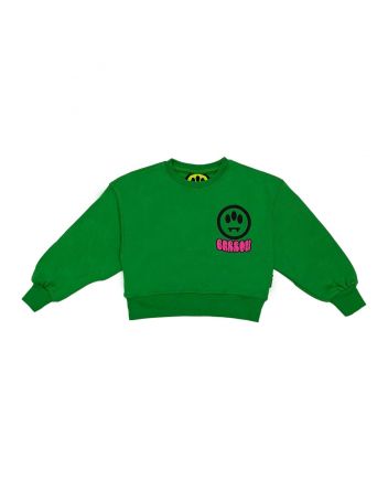Girls Green Logo Print Sweatshirt