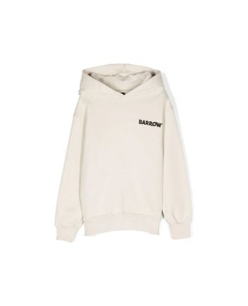 Kids Cream Logo Print Hoodie