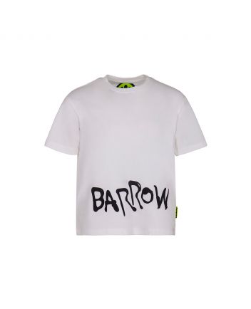 Kids White Cotton Logo Print T-Shirt