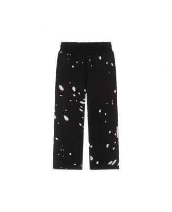 Boys Black and Ivory Cotton Dot Joggers