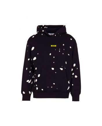 Boys Black Cotton Spotted Hoodie