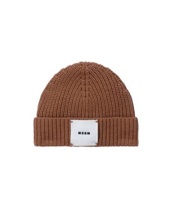 Boys Beige Virgin Wool Beanie Hat