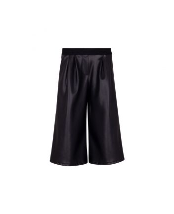 Girls Black Faux Leather Trouser