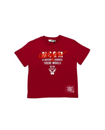 Girls Dark Pink Logo Half Sleeve T-Shirt