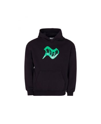 Kids Black Cotton Jersey Hoodie