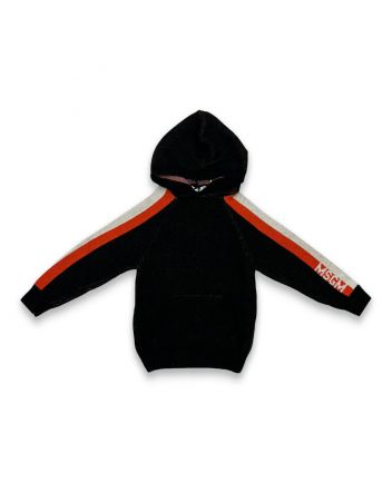 Boys Black Wool Knit Hoodie