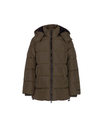 Kids Green Puffer Hooded Jacket