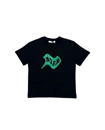 Kids Black Cotton Logo T-Shirt