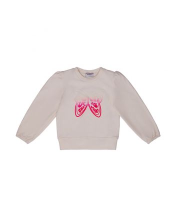 Girls Cream Logo-Patch Sweatshirt
