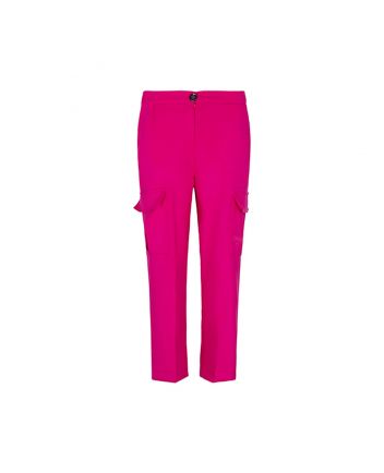 Girls Pink Logo-Embroidered Cargo Trousers