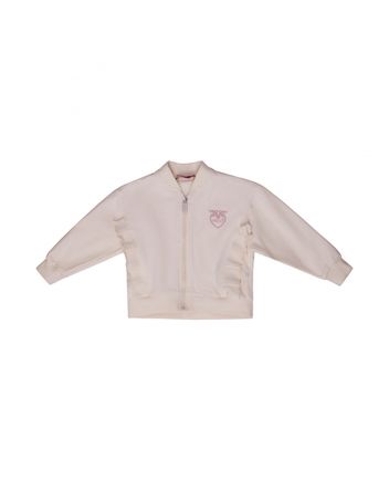 Girls Pink Logo-Embroidered Sweat Jacket