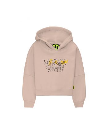 Girls Cream Sketch Logo-Print Hoodie