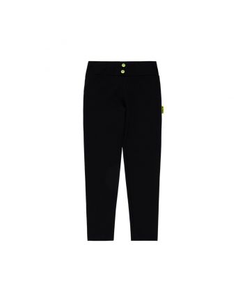 Girls Black High-Waisted Elasticated Leggings