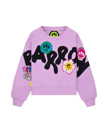 Girls Purple Logo-Print Sweatshirt