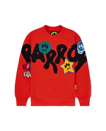 Unisex Red Logo-Print Sweatshirt