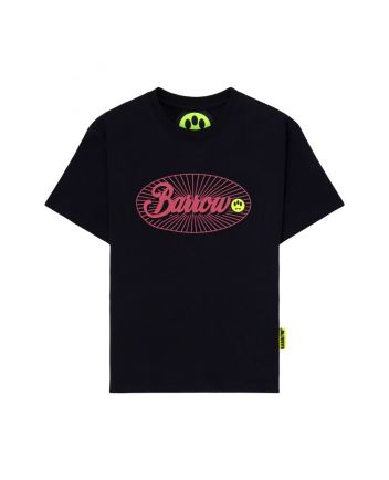 Unisex Black Logo-Print Short Sleeves T-Shirt
