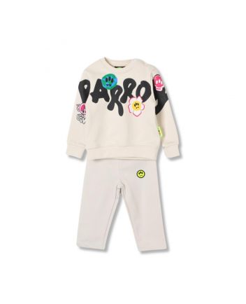 Baby Unisex Cream Logo-Print Tracksuit
