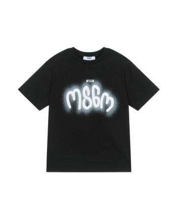 Boys Black Logo-Print Cotton T-Shirt