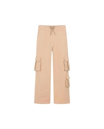 Girls Beige Cotton Cargo Trouser