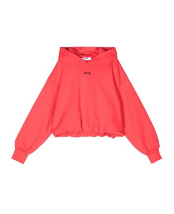 Girls Red Logo-Embroidered Hoodie