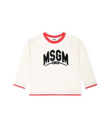 Baby Boys Ivory Cotton Varsity T-Shirt