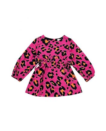 Girls Pink Graphic-Print Viscose Dress