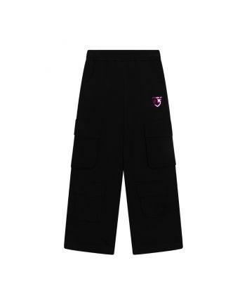 Girls Black Stretch Cargo Trouser