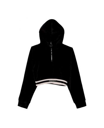Girls Black Zip-Up Hoodie