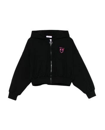 Girls Black Love Birds-Applique Hoodie