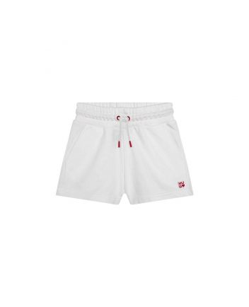 Boys White Cotton Shorts