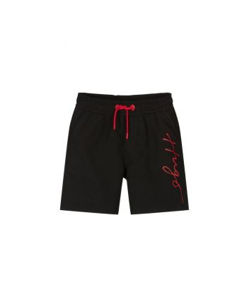Boys Black Script Logo Swim Shorts