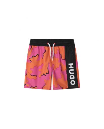 Boys Drawstring Print Swim Shorts