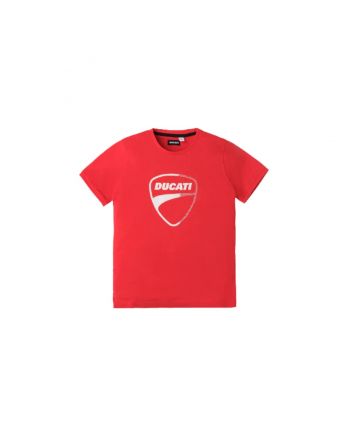 Boys Red Cotton Logo T-Shirt