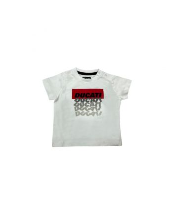 Boys White Cotton Logo T-Shirt