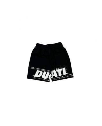 Boys Black Cotton Logo Shorts