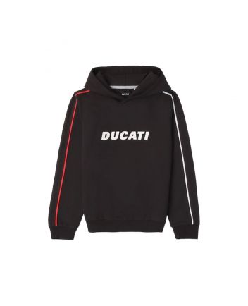 Boys Black & Beige Logo Print Hoodie