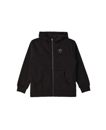 Boys Black Logo-Patch Hoodie