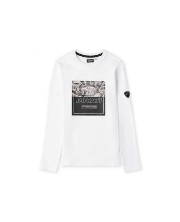 Boys White Full Sleeves T-Shirt