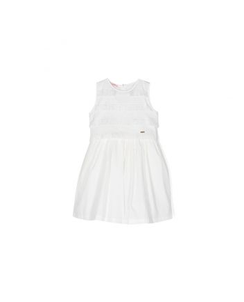 Girls White Sleeveless Dress