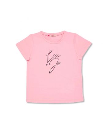 Girls Pink Logo-Print Cotton T-Shirt