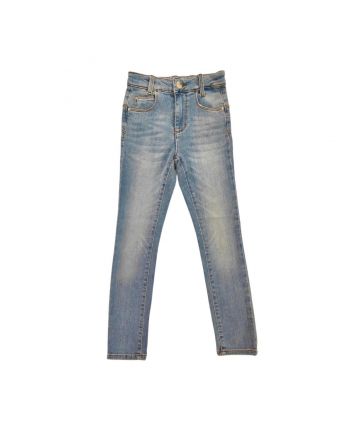 Girls Denim Blue High-Rise Jeans