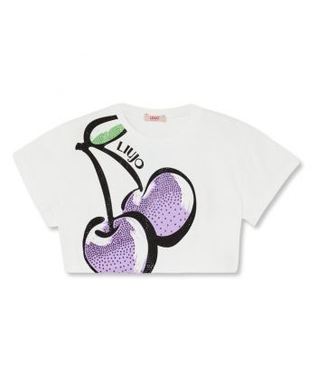 Girls White Gemstones-Cherry T-Shirt