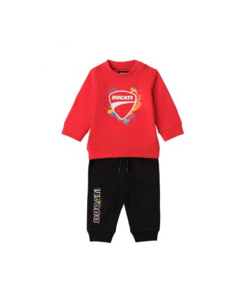 Baby Boys Red & Black Logo-Print Tracksuit