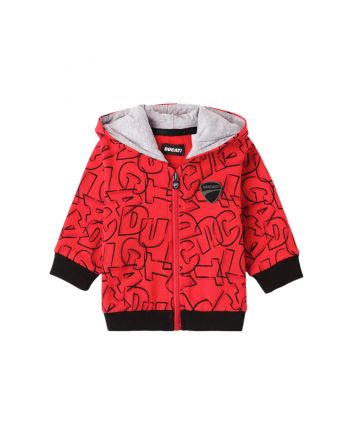 Baby Boys Red Logo-Print Zip-Up Hoodie