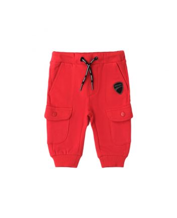Baby Boys Red Logo-Patch Trouser