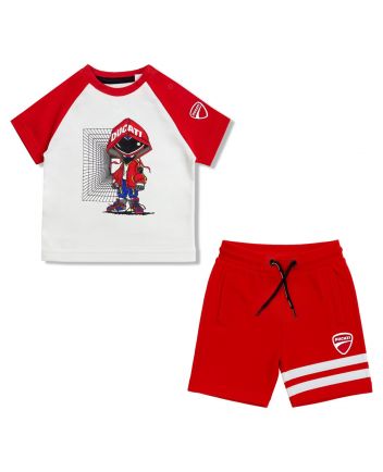 Baby Boys Red Graphic Print Shorts Set