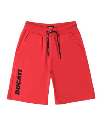 Boys Red Logo Print Shorts